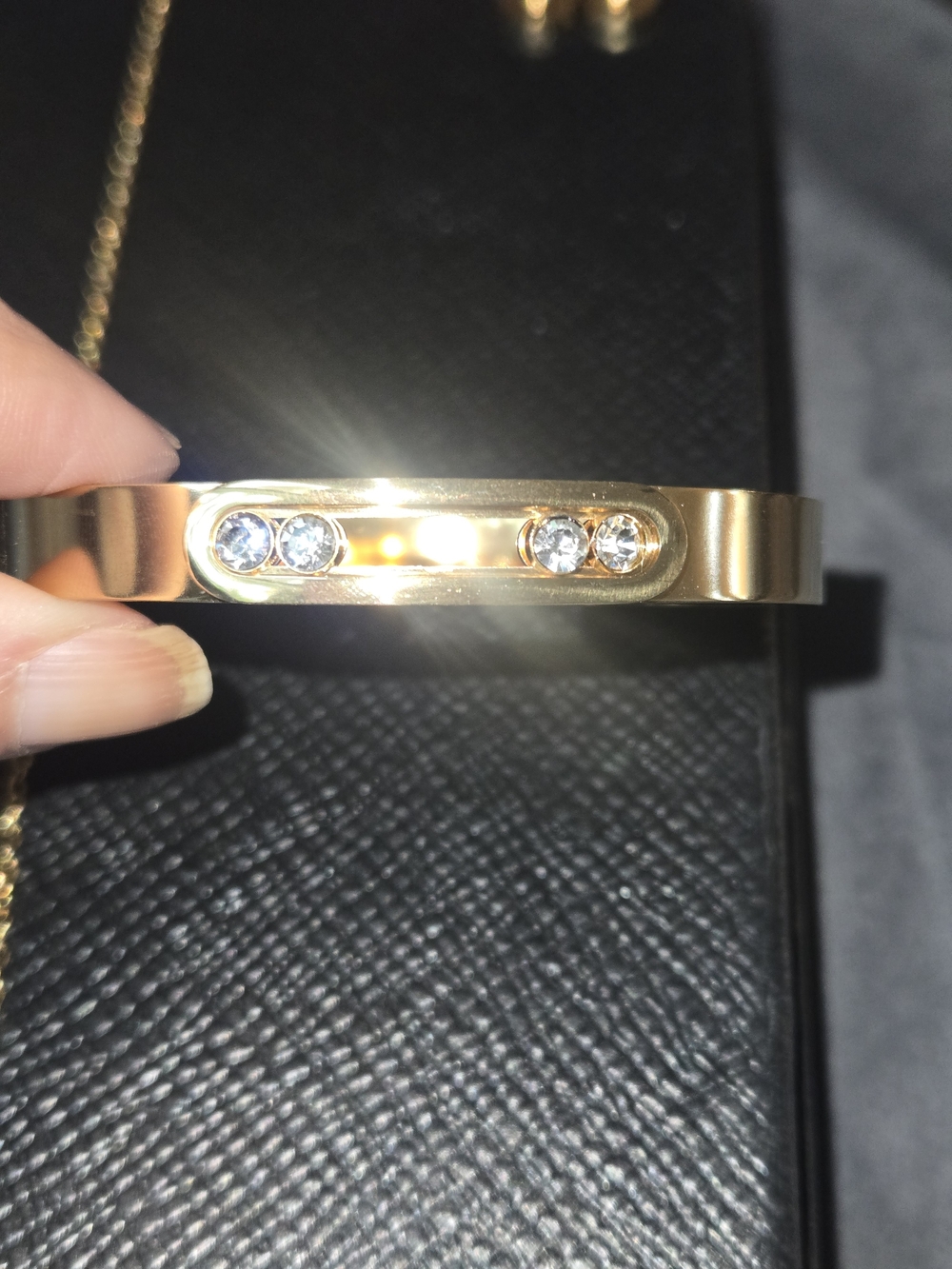 Stainless Steel Gold Tone Necklace, Bracelet & Earrings Jewelry Set - Picture 5 of 9